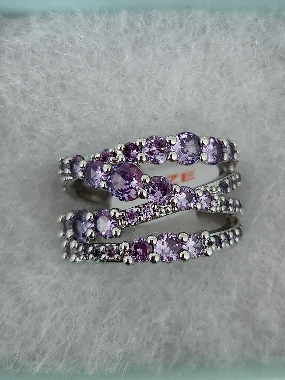 Elegant Lavender Crystal Wrap Ring